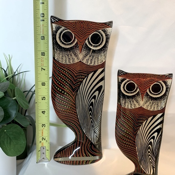 Set of 3 vintage HTF MCM Abraham PALATNIK LUCITE /acrylic molded owl sculptures - Picture 6 of 13
